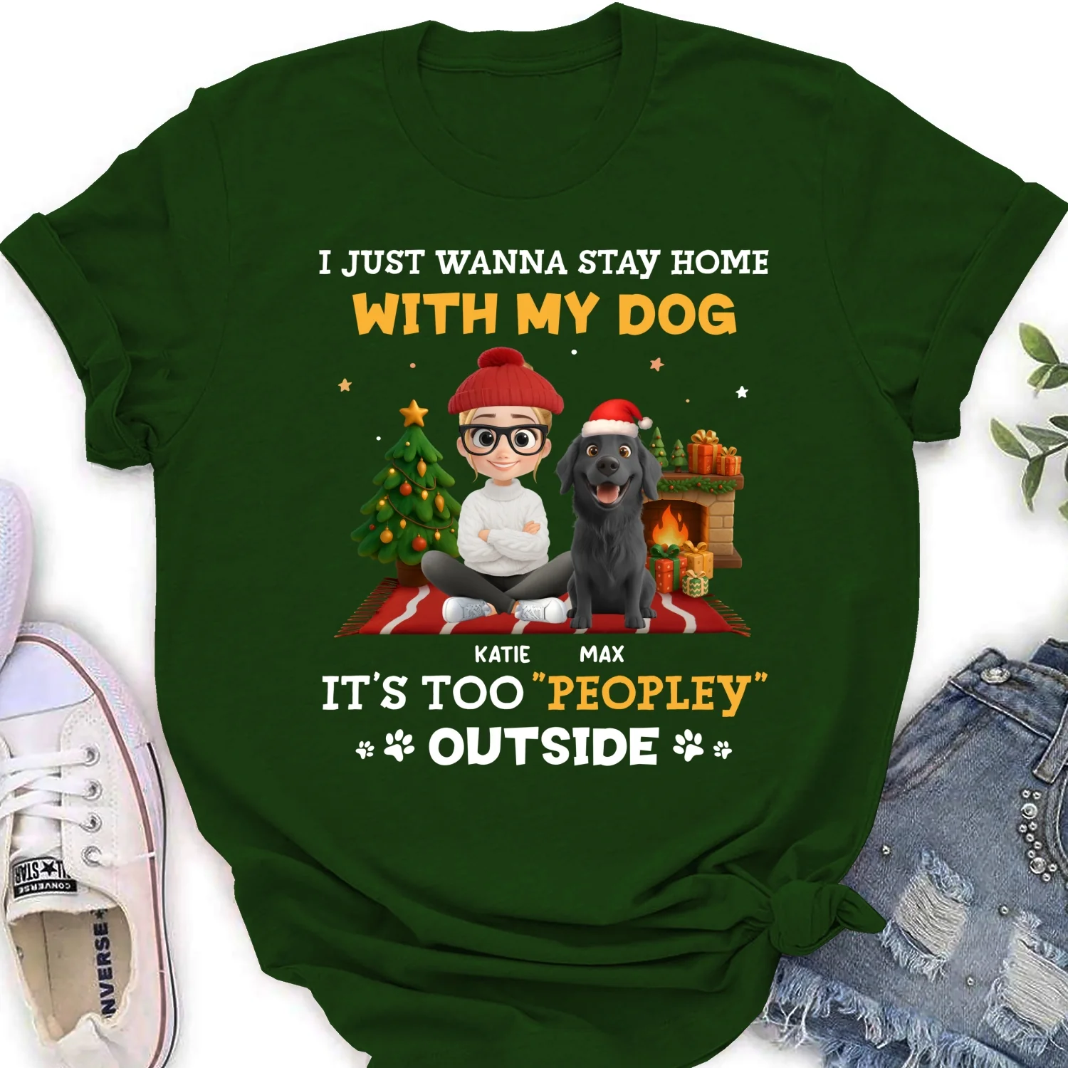 Peopley Cartoon Dog And Human - Personalized Custom Women's T-Shirt - Image 8