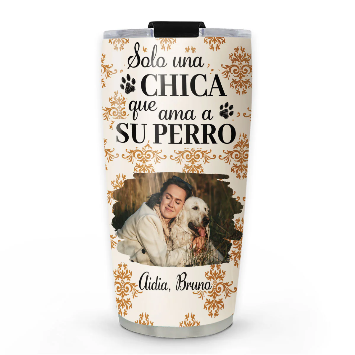 Perro Calabaza de Otoño Foto – Vaso Personalizado