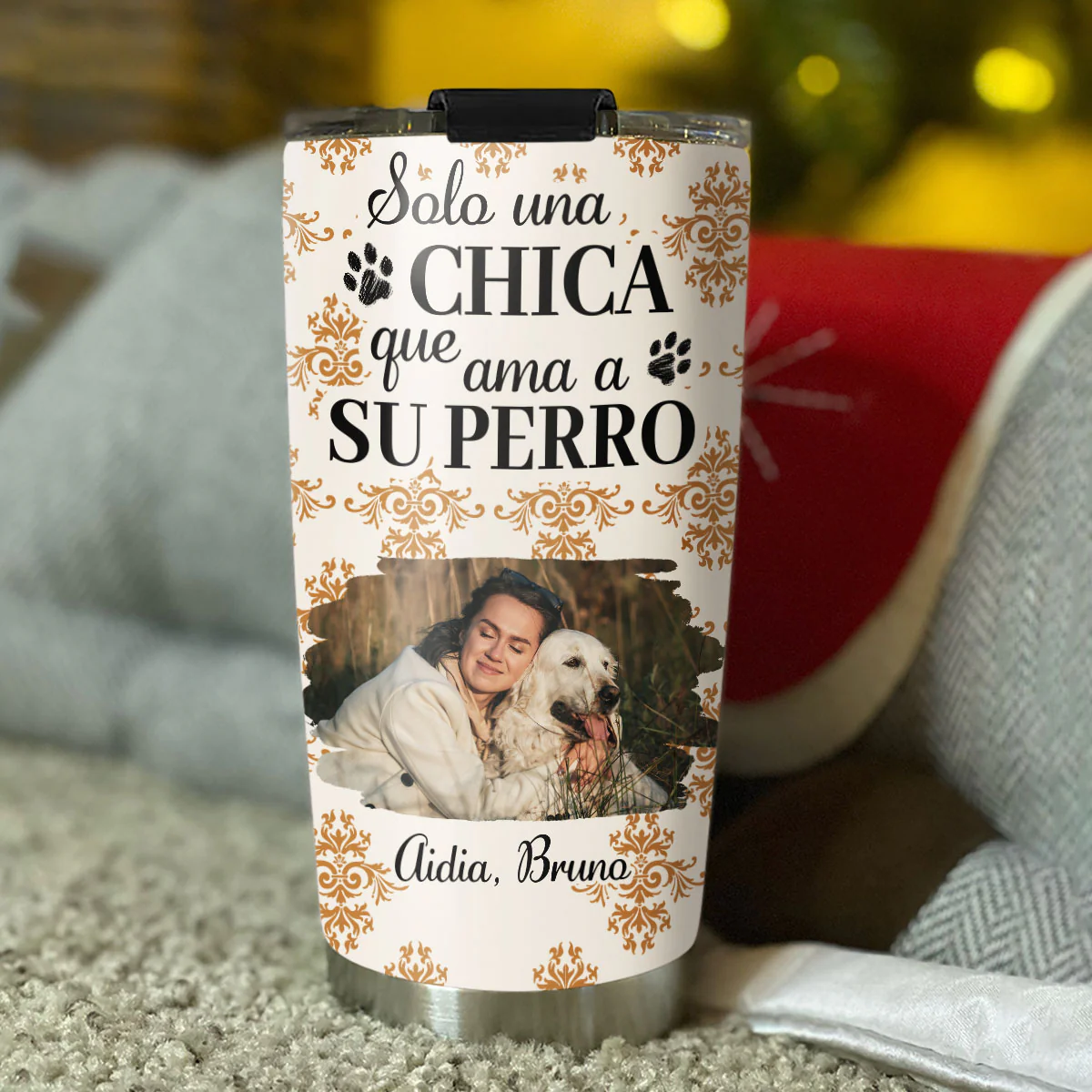 Perro Calabaza de Otoño Foto – Vaso Personalizado - Image 2