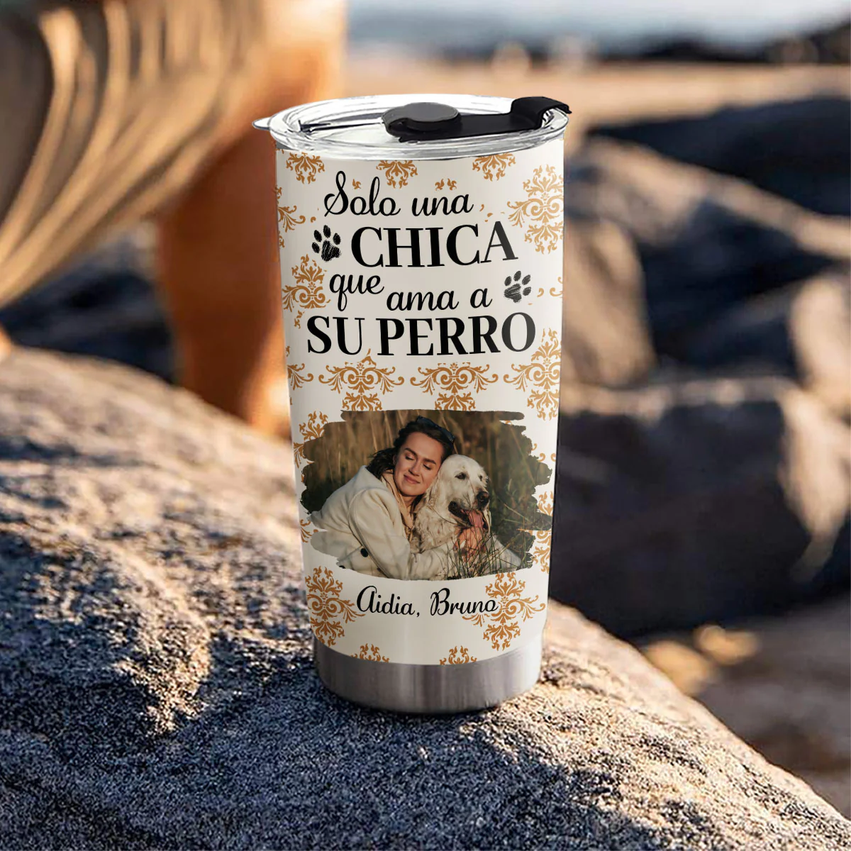 Perro Calabaza de Otoño Foto – Vaso Personalizado - Image 3