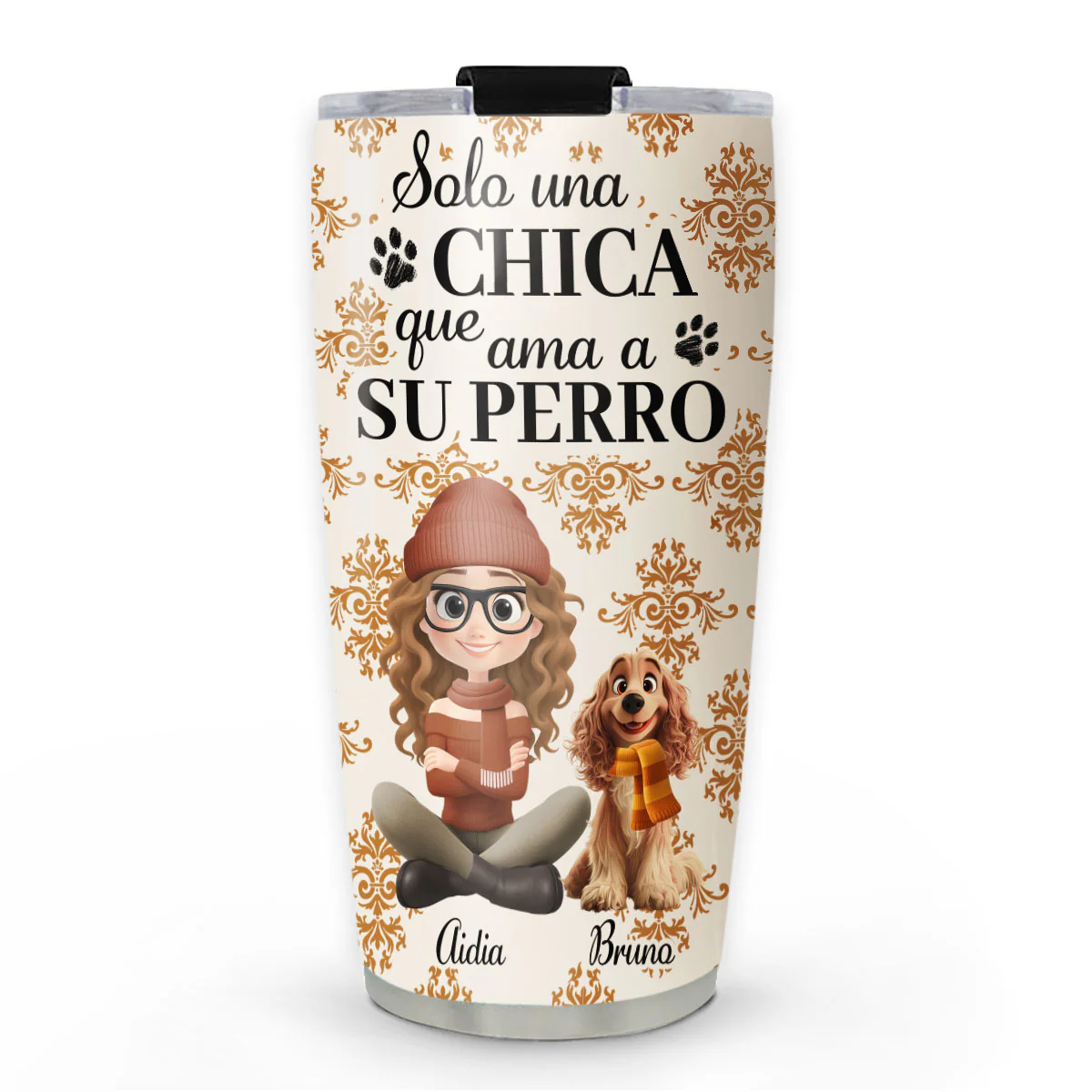 Perro Calabaza de Otoño – Vaso Personalizado