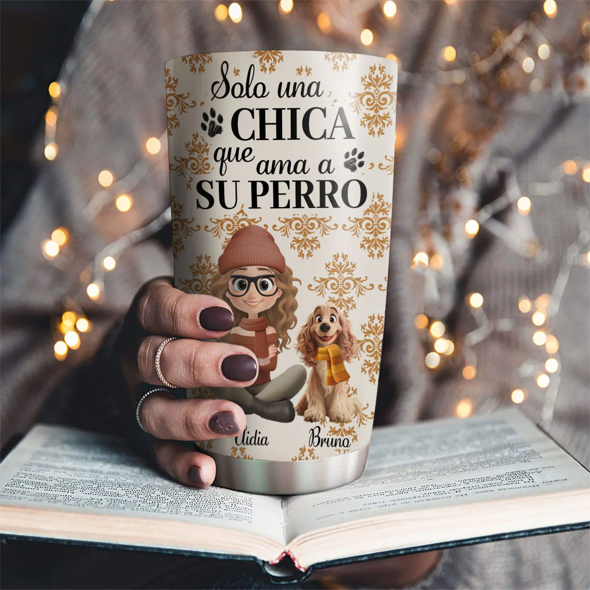 Perro Calabaza de Otoño – Vaso Personalizado - Image 3
