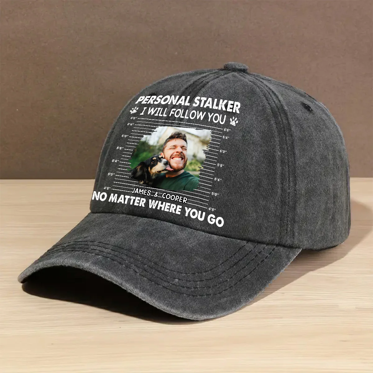 Personal Stalker Photo - Personalized Custom Vintage Washed Denim Cap - Image 2