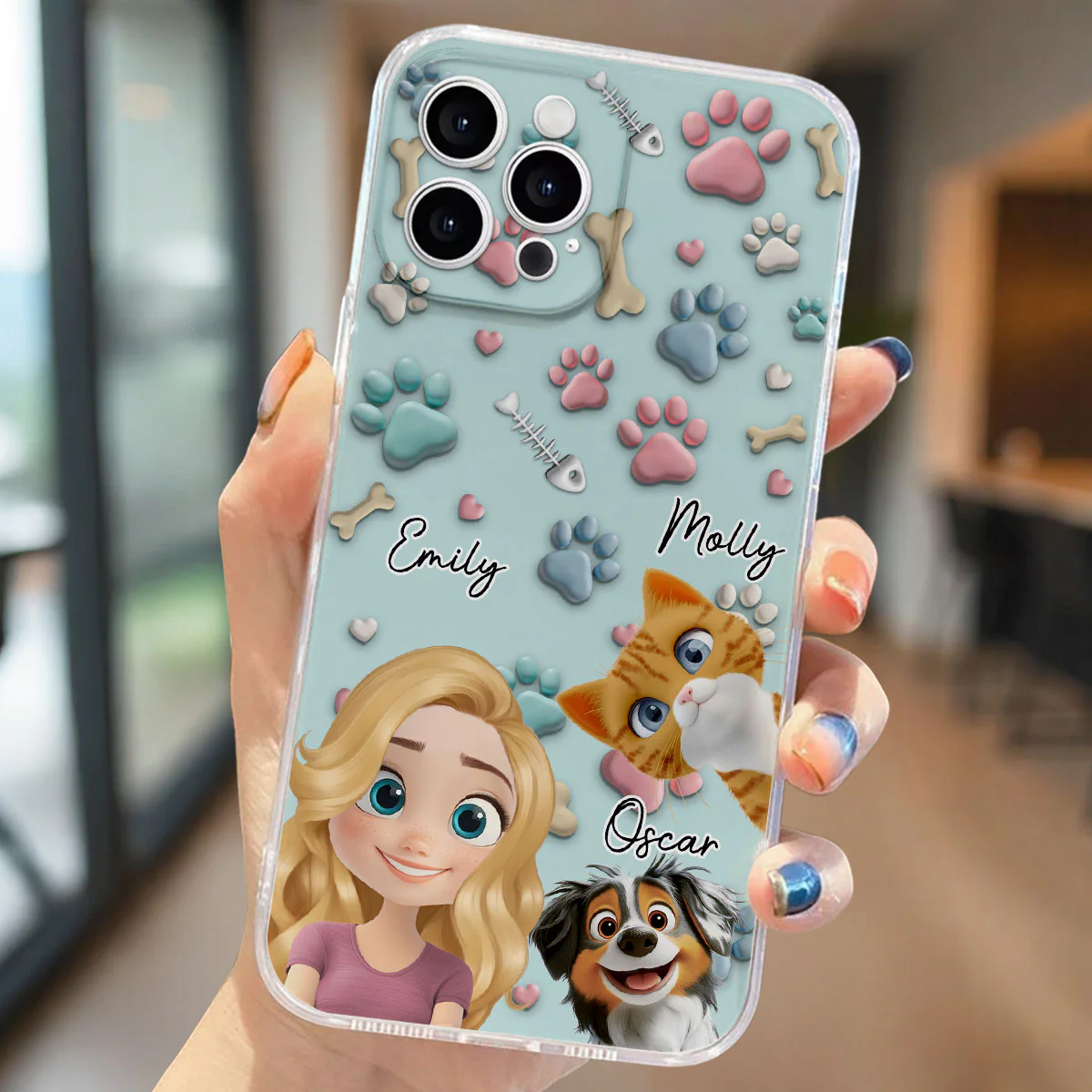 Pet And Human Cartoon - Personalized Custom Phone Case - Image 2