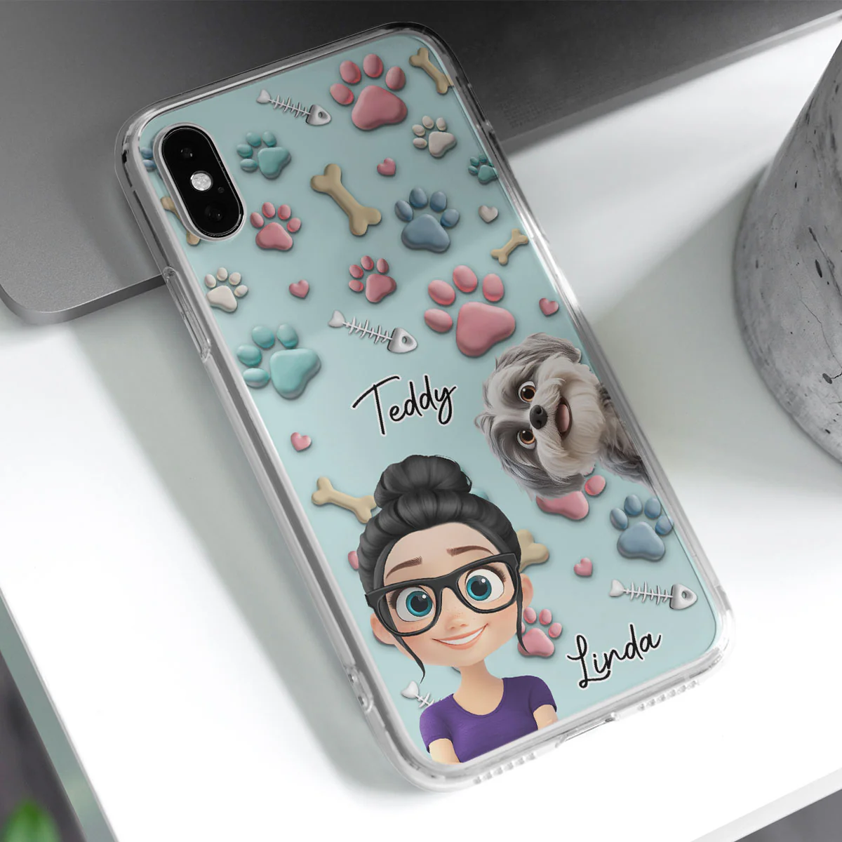 Pet And Human Cartoon - Personalized Custom Phone Case - Image 3