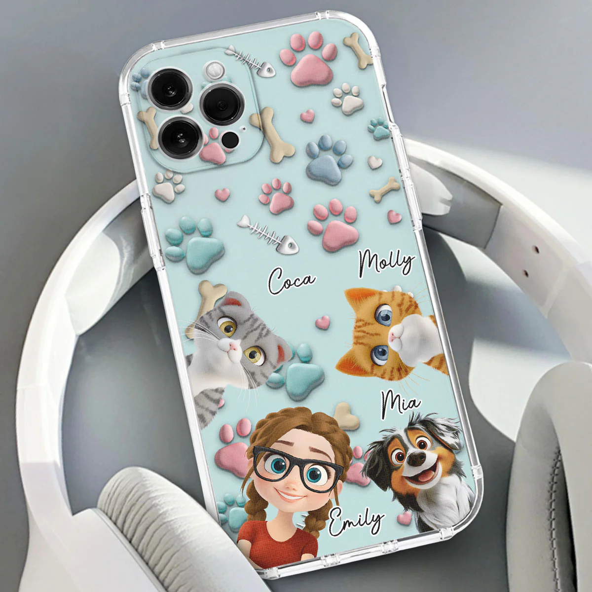 Pet And Human Cartoon - Personalized Custom Phone Case - Image 4