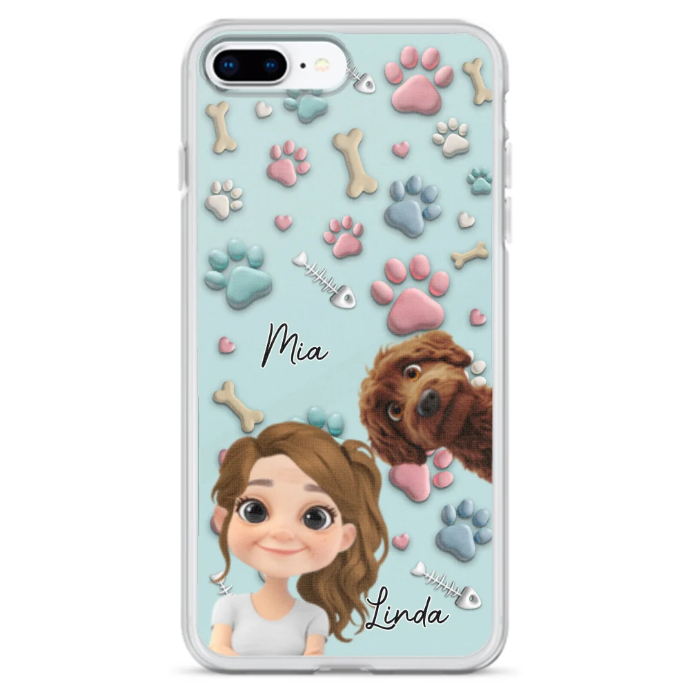 Pet And Human Cartoon - Personalized Custom Phone Case - Image 6