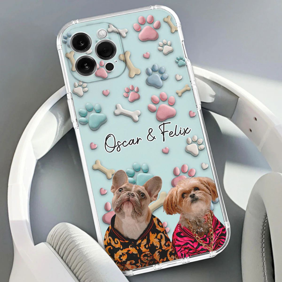 Pet And Human Cartoon Photo - Personalized Custom Phone Case - Image 2