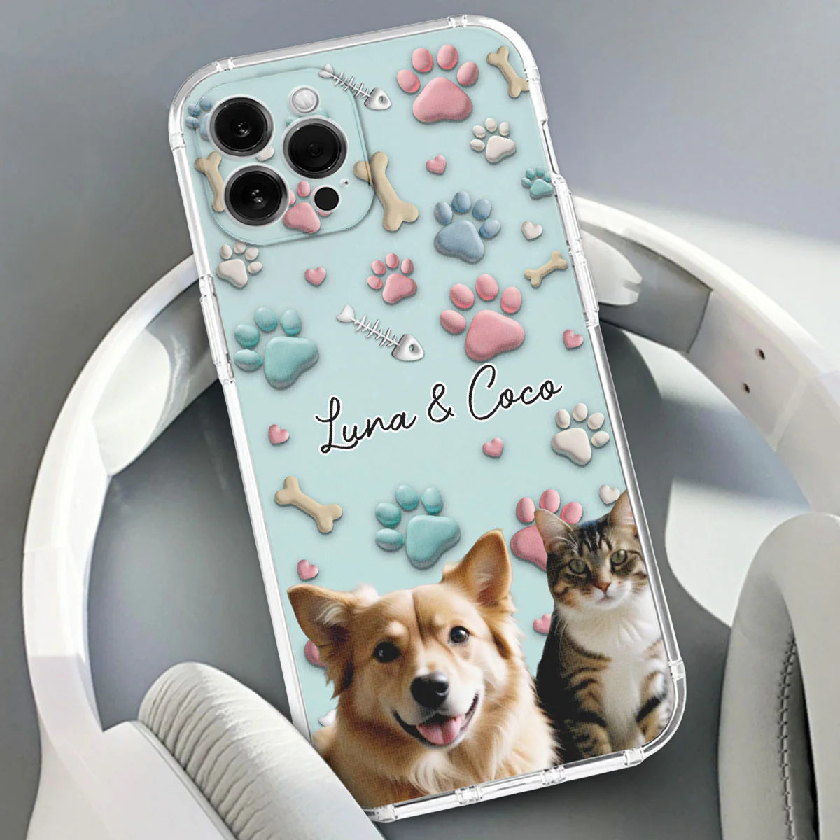 Pet And Human Cartoon Photo - Personalized Custom Phone Case - Image 3