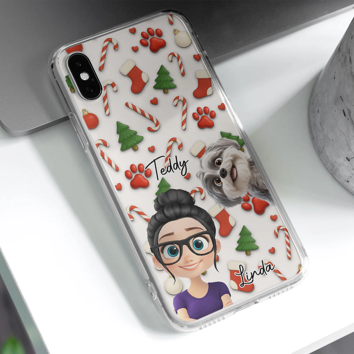 Pet And Human Cartoon Ver 2 - Personalized Custom Phone Case - Image 2