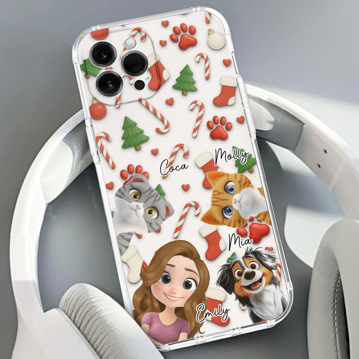 Pet And Human Cartoon Ver 2 - Personalized Custom Phone Case - Image 3