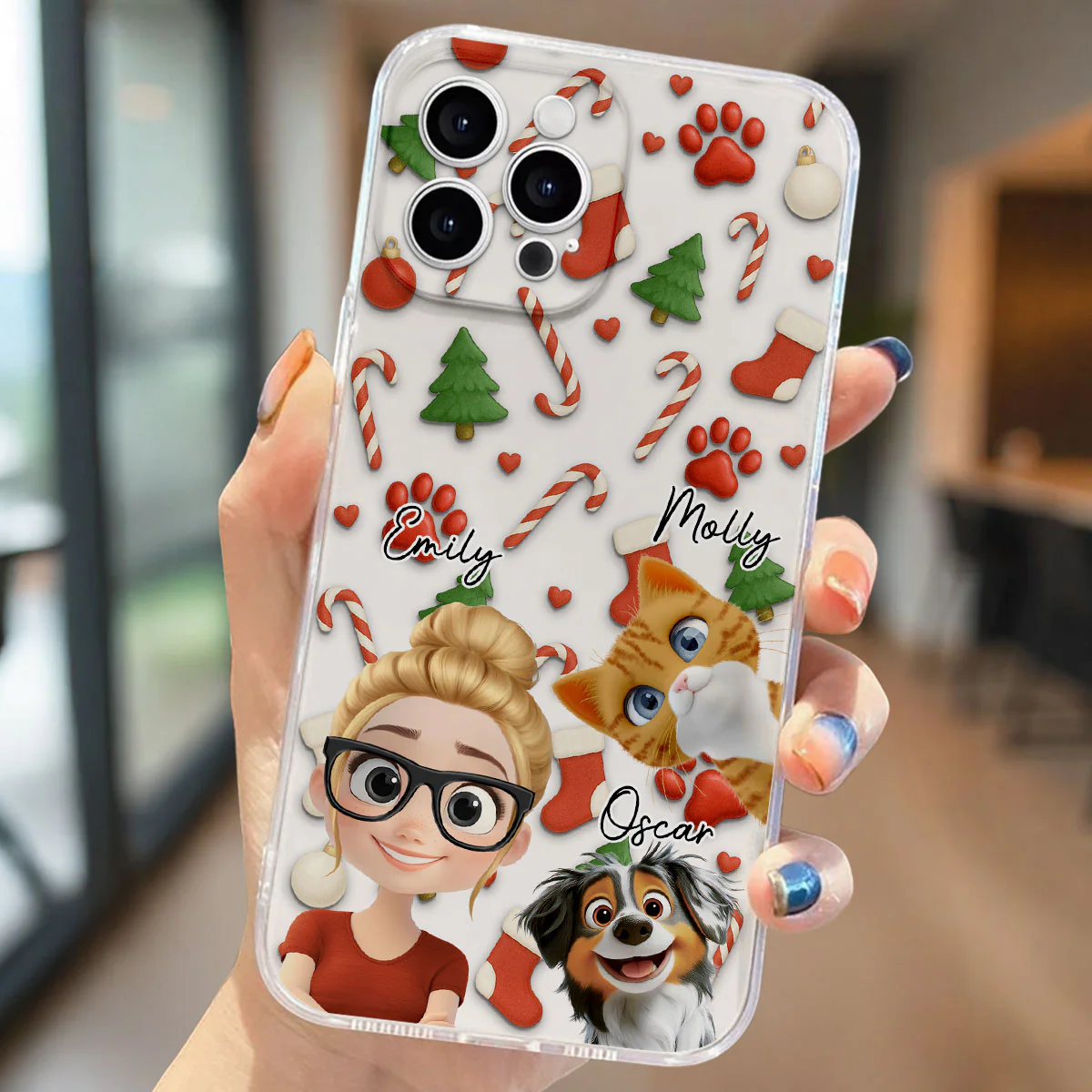 Pet And Human Cartoon Ver 2 - Personalized Custom Phone Case - Image 4