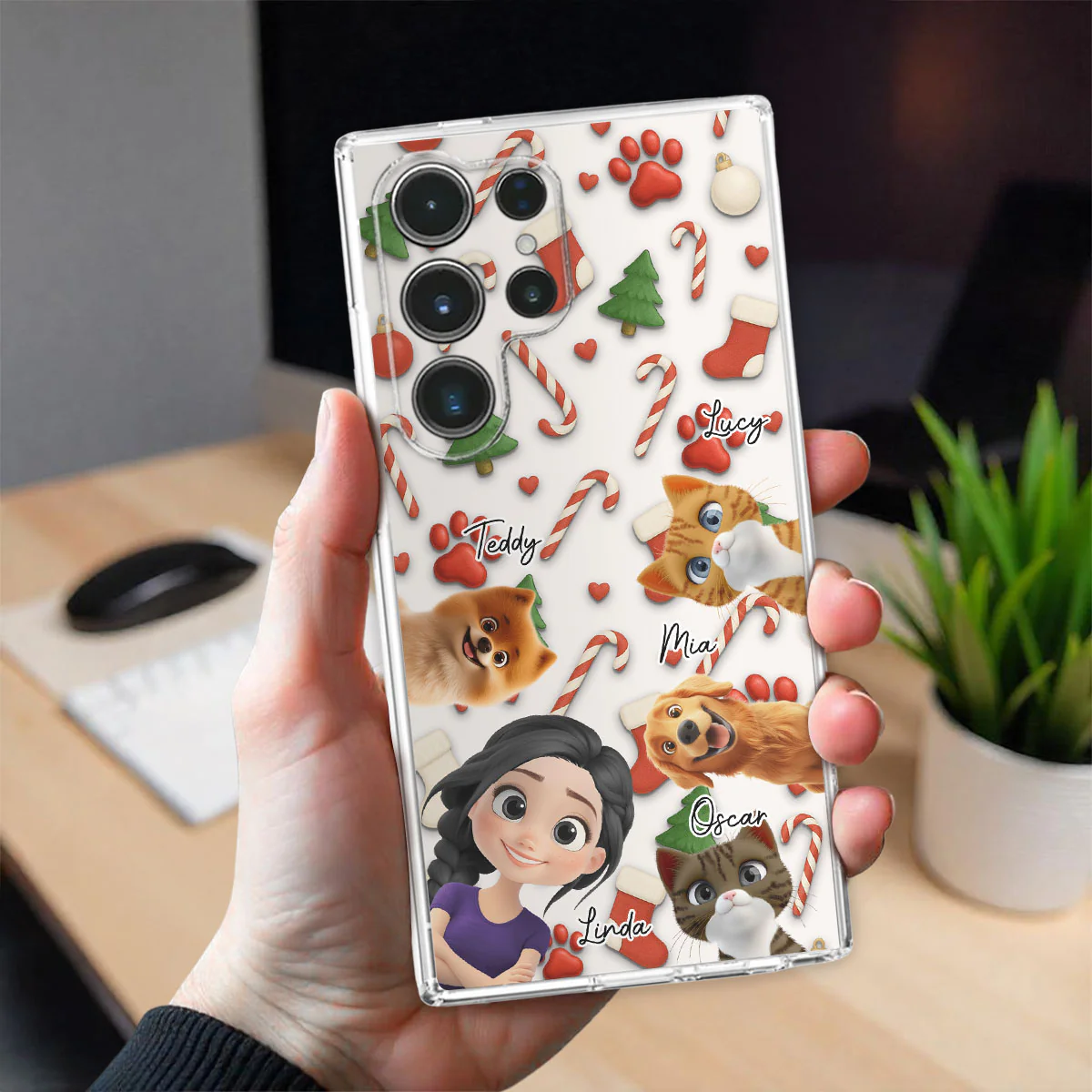 Pet And Human Cartoon Ver 2 - Personalized Custom Phone Case - Image 5