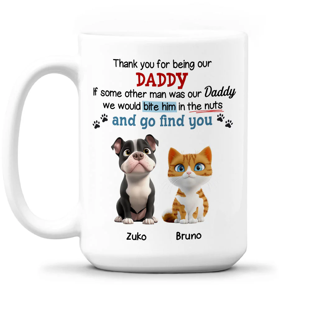 Pet Bite Butt Cartoon - Personalized Custom Coffee Mug - Image 2