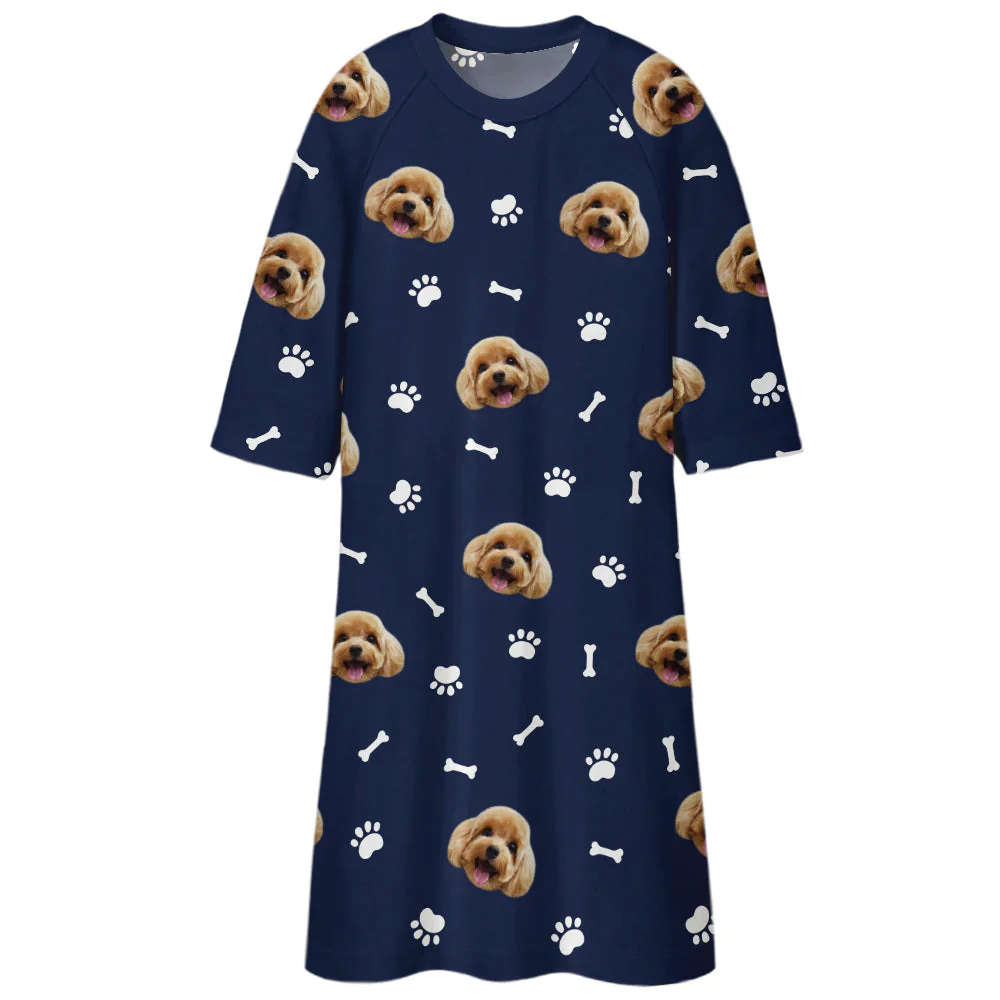 Pet Face - Personalized Custom Photo 3/4 Sleeve Dress - Image 2