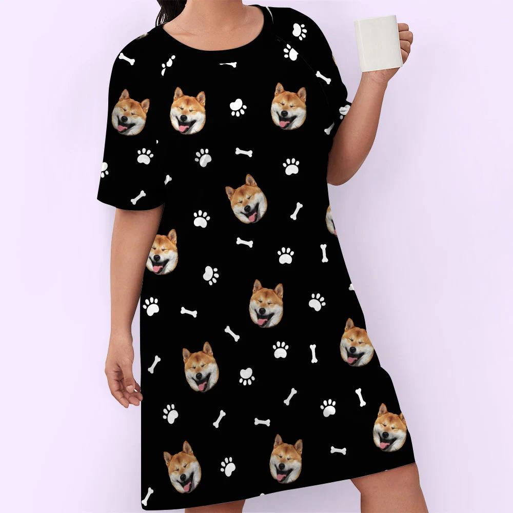 Pet Face - Personalized Custom Photo 3/4 Sleeve Dress - Image 4