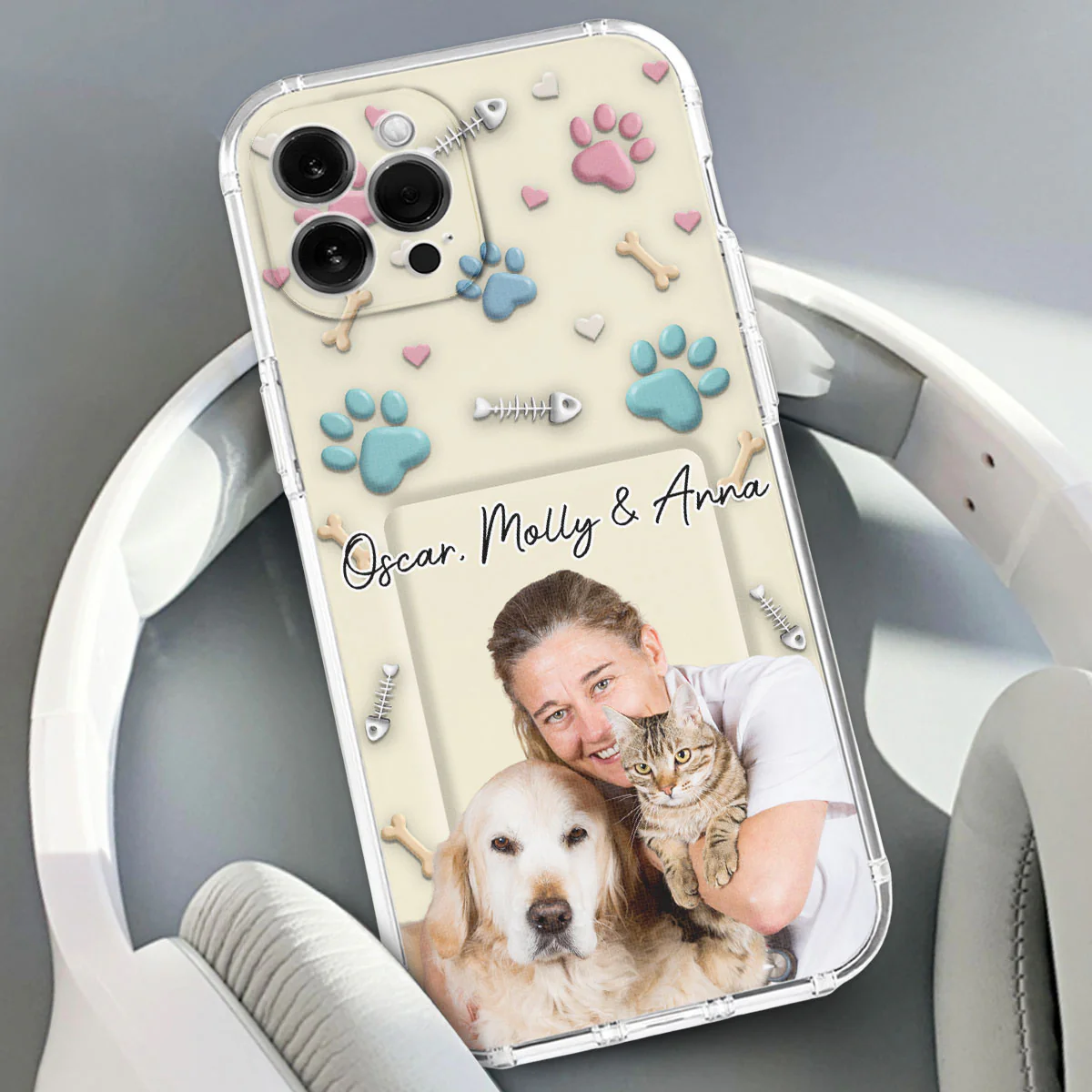 Pet Mom Cartoon Photo - Personalized Custom 3D Effect Phone Case