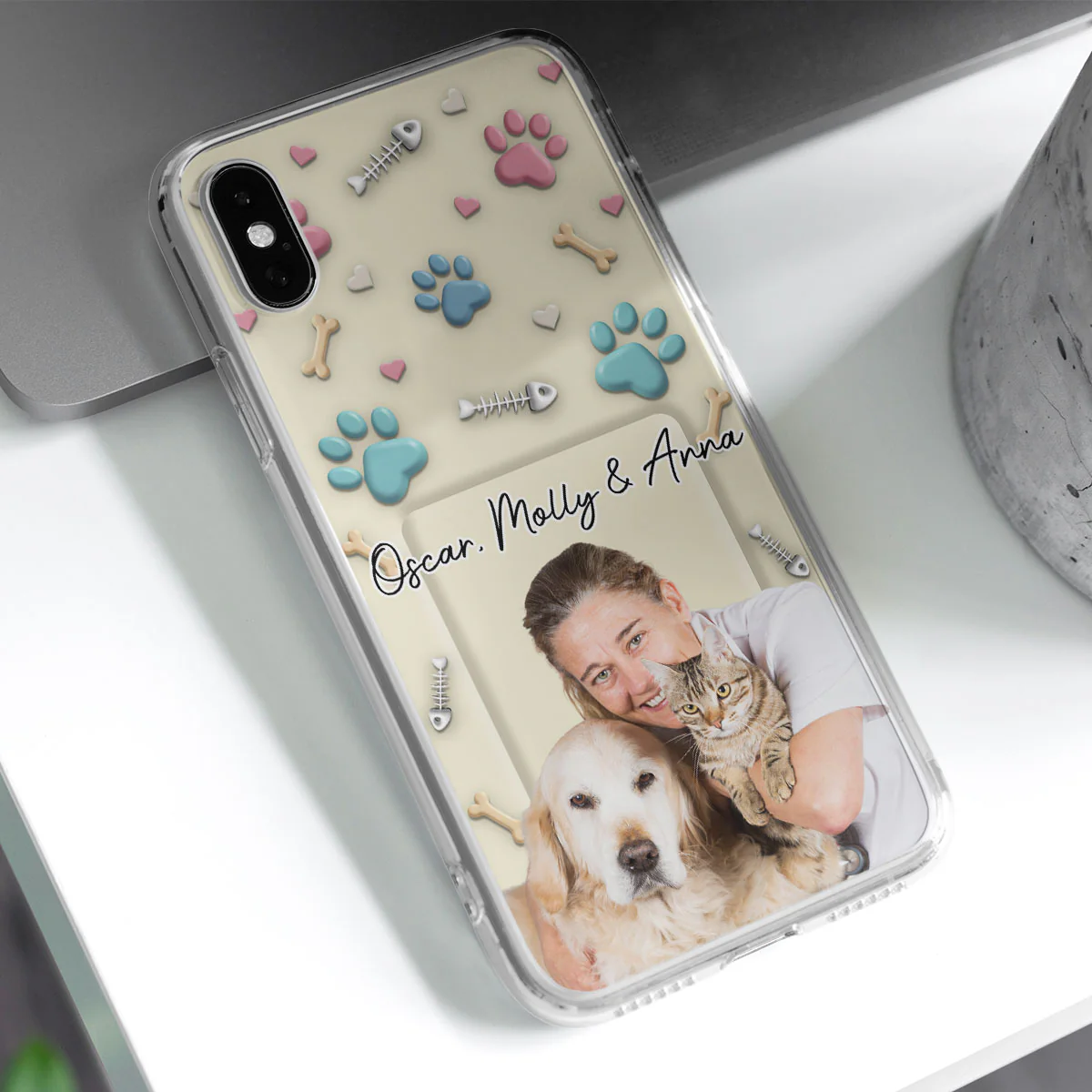Pet Mom Cartoon Photo - Personalized Custom 3D Effect Phone Case - Image 2
