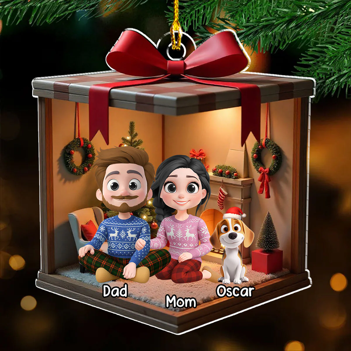 2025 Christmas With Us - Personalized Custom Acrylic Ornament - Image 2