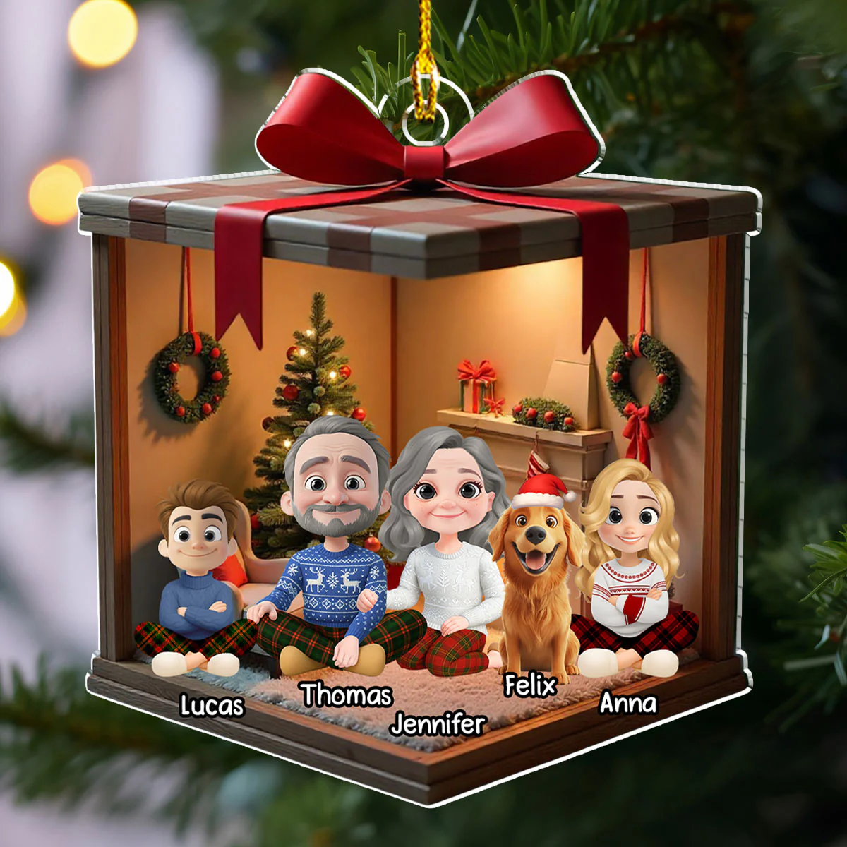 2025 Christmas With Us - Personalized Custom Acrylic Ornament - Image 3