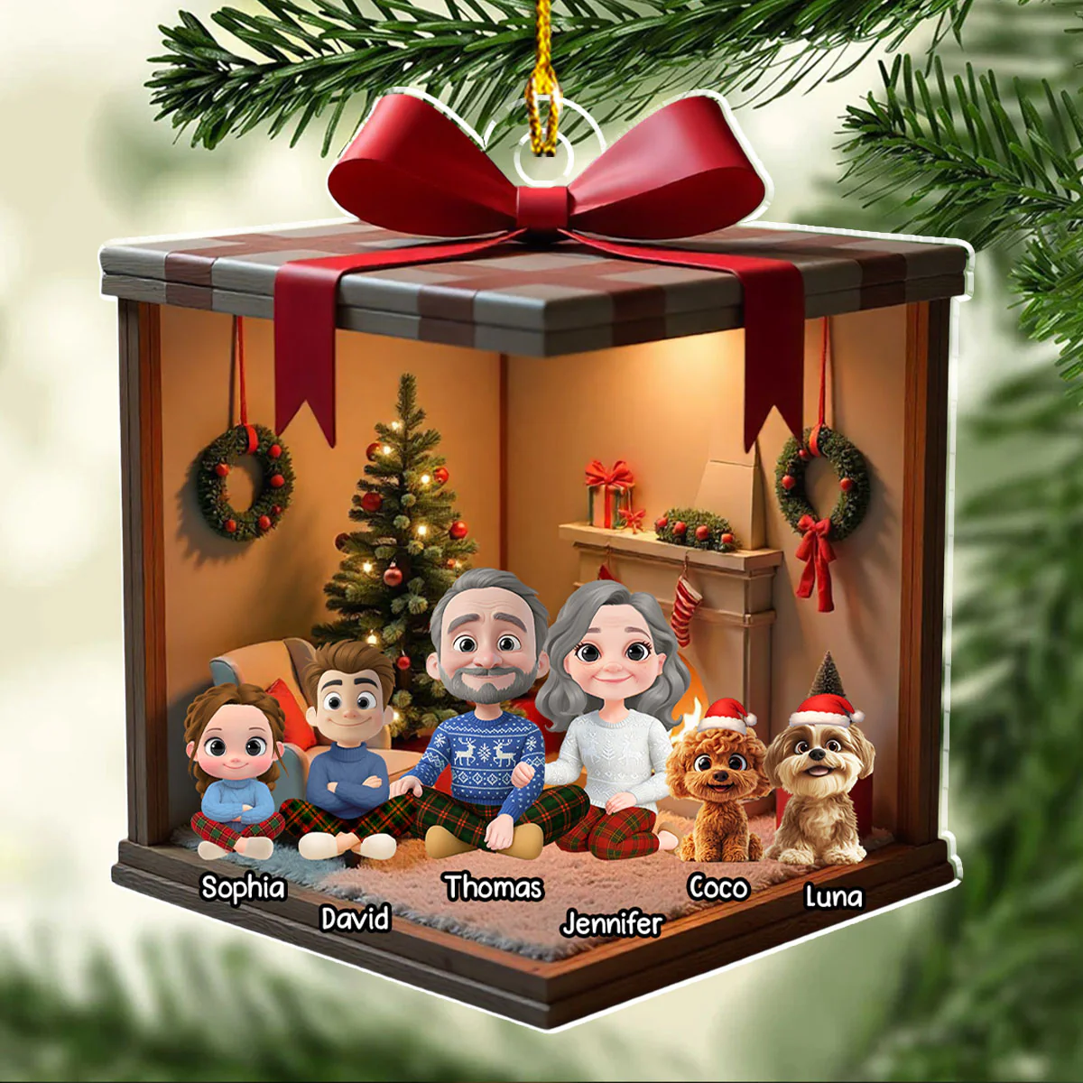 2025 Christmas With Us - Personalized Custom Acrylic Ornament - Image 4
