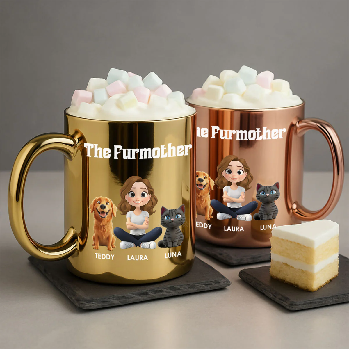 Pet Mom Luxury - Personalized Custom Metallic Mug - Image 2