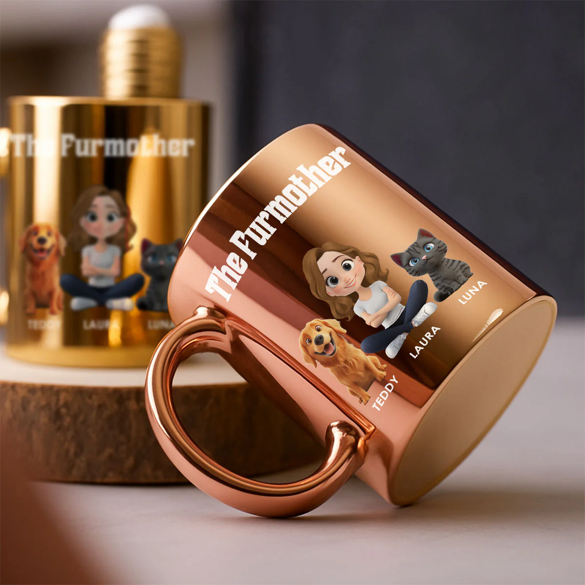 Pet Mom Luxury - Personalized Custom Metallic Mug - Image 3