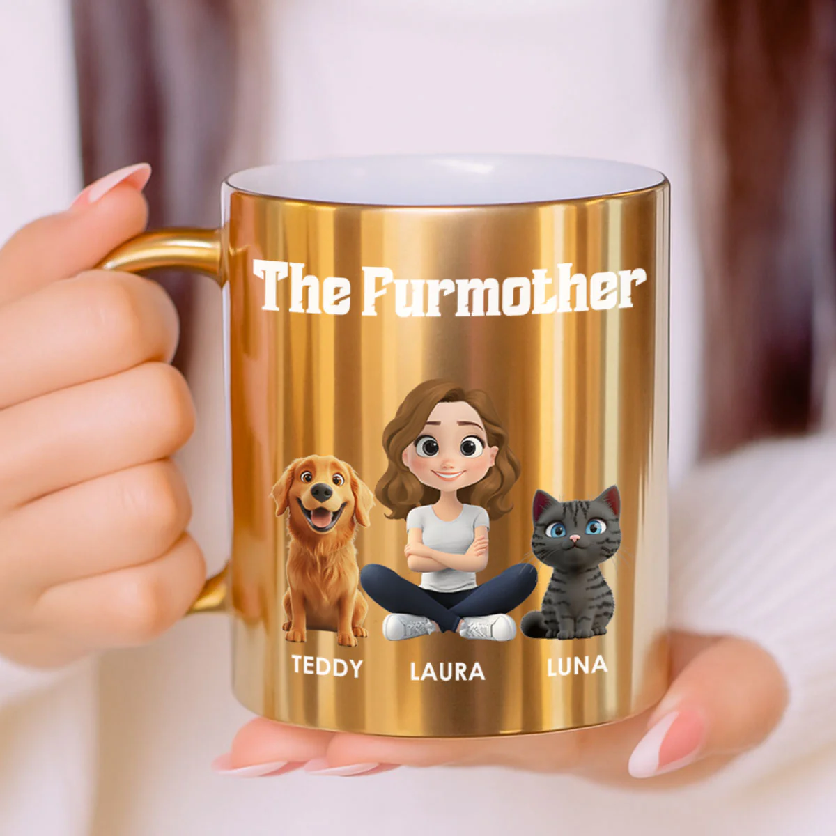Pet Mom Luxury - Personalized Custom Metallic Mug - Image 4