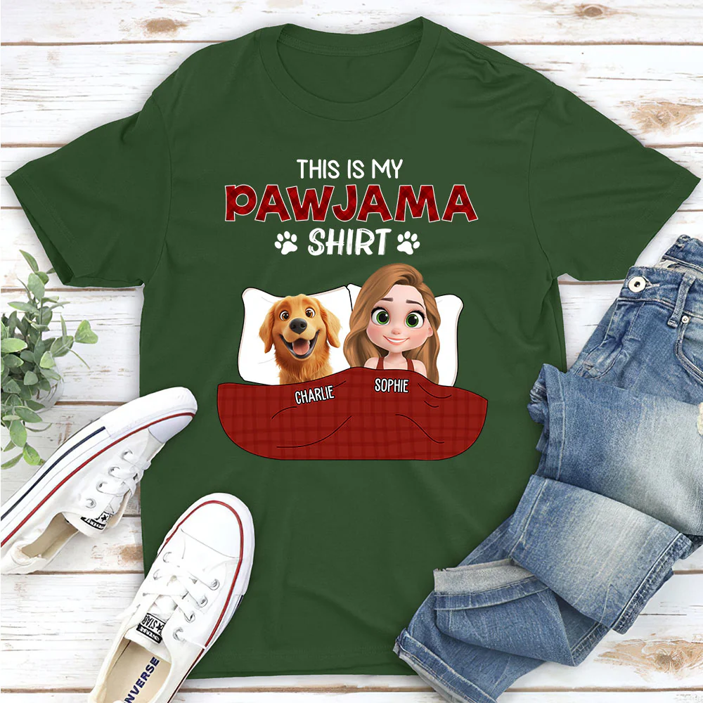 Pet Pawjama Shirt Dark Version - Personalized Custom Unisex T-shirt - Image 5