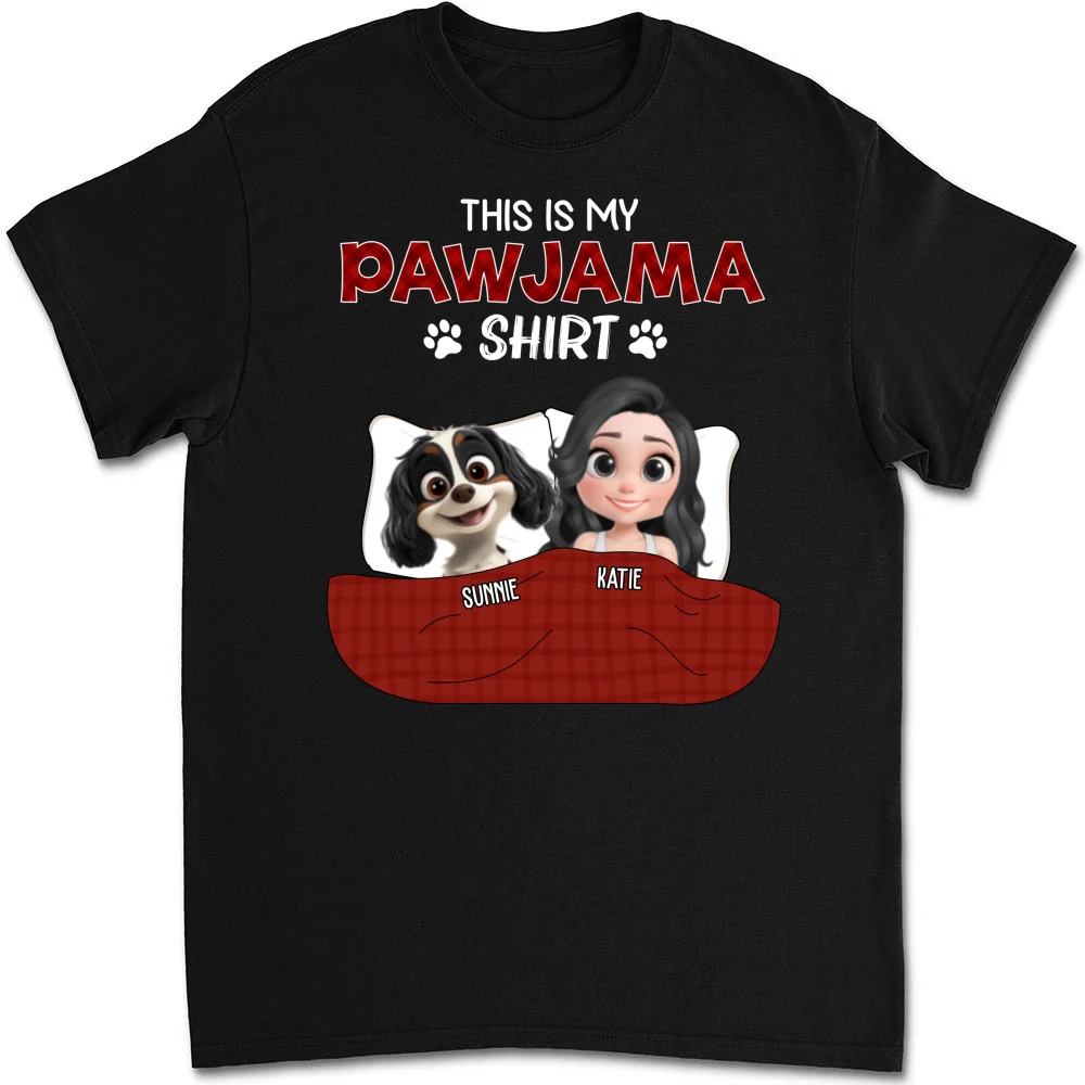 Pet Pawjama Shirt Dark Version - Personalized Custom Unisex T-shirt - Image 6