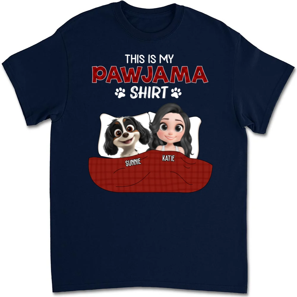 Pet Pawjama Shirt Dark Version - Personalized Custom Unisex T-shirt - Image 7