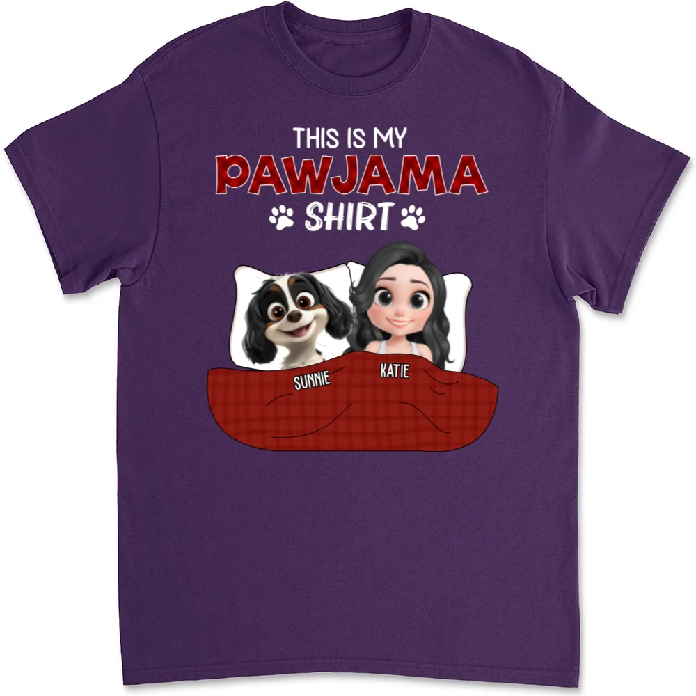 Pet Pawjama Shirt Dark Version - Personalized Custom Unisex T-shirt - Image 9