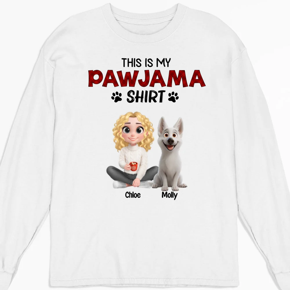 Pet Pawjama Shirt New Style Cartoon - Personalized Custom Long Sleeve T-shirt - Image 4