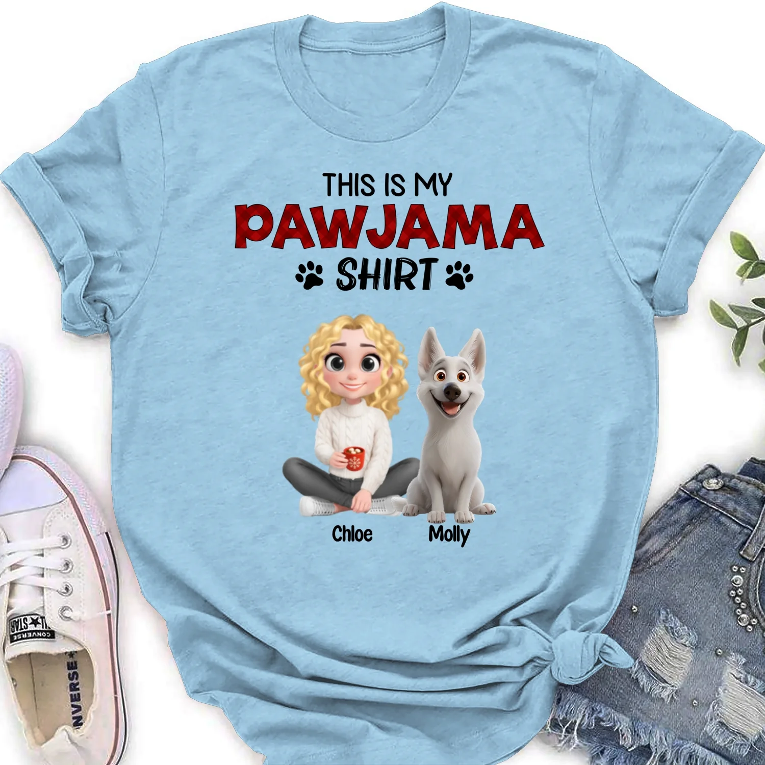 Pet Pawjama Shirt New Style Cartoon - Personalized Custom Women's T-shirt - Image 8