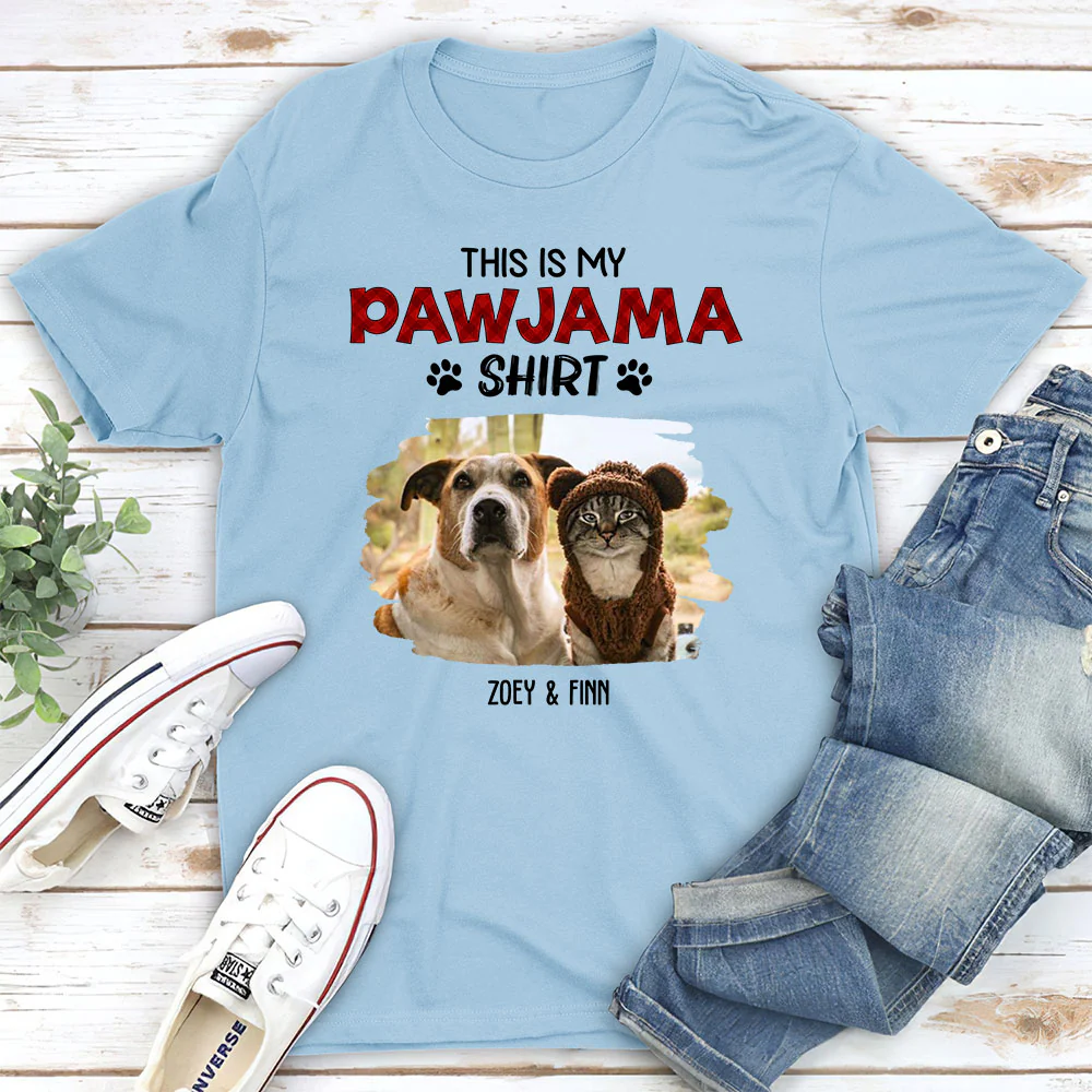 Pet Pawjama Shirt New Style Photo - Personalized Custom Unisex T-Shirt - Image 3