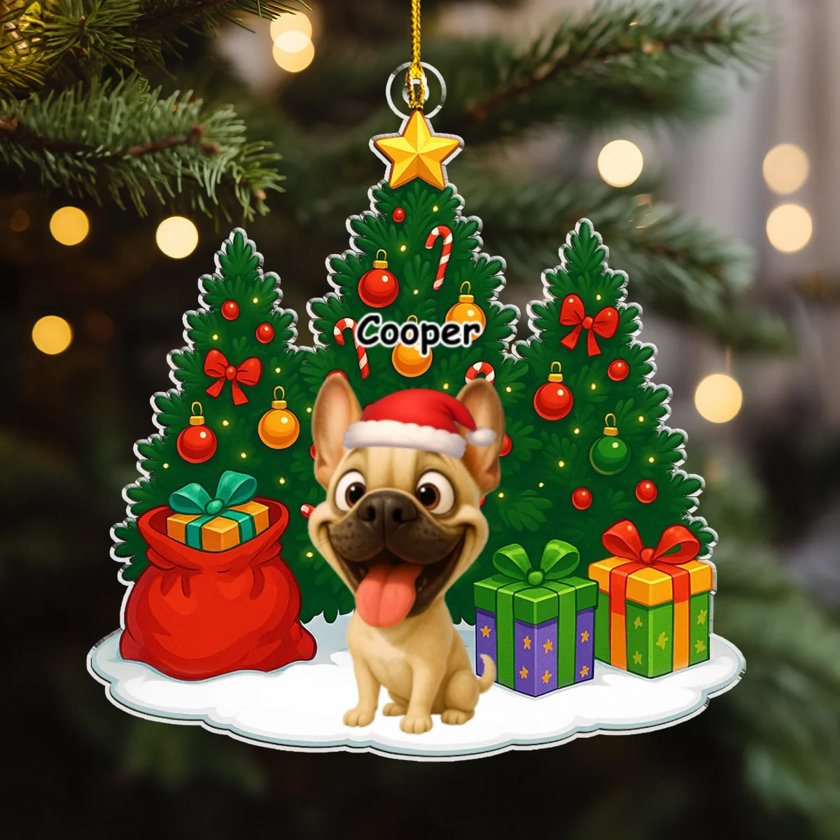 Pet Under Christmas Tree - Personalized Custom Acrylic Ornament - Image 6