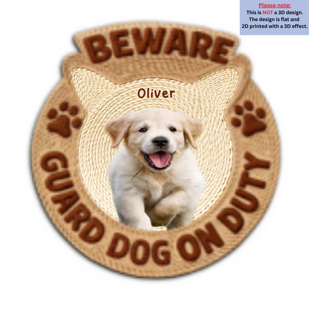 Pets Security On Duty Photo - Personalized Custom Doormat - Image 9