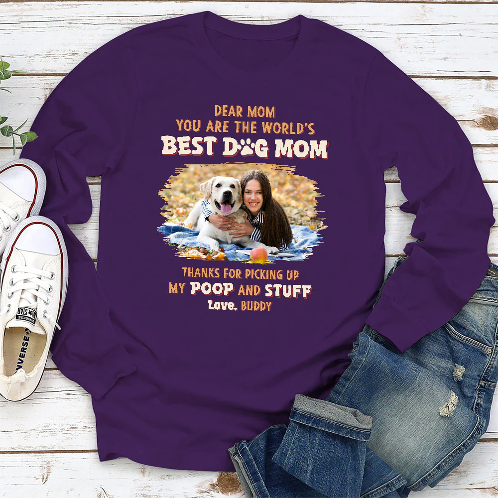Picking Our Poop Photo - Personalized Custom Long Sleeve T-shirt - Image 2