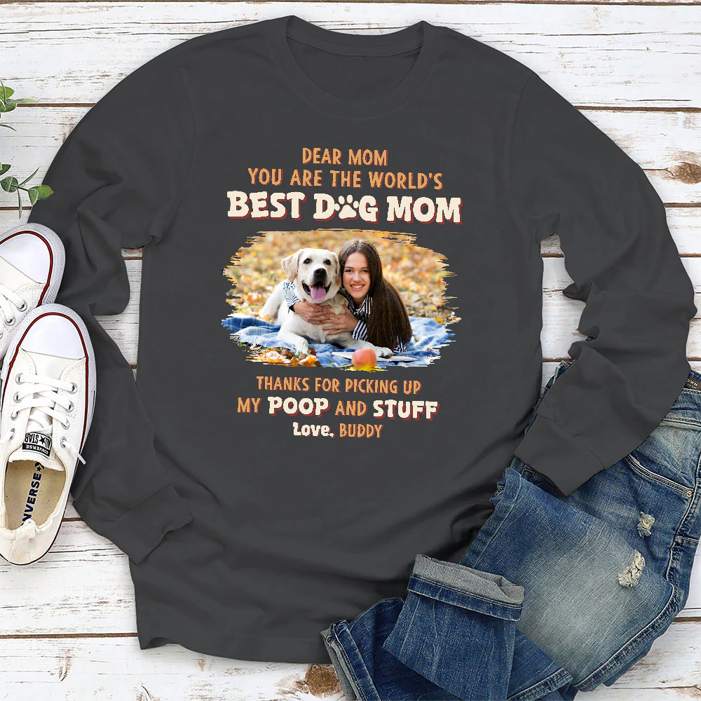 Picking Our Poop Photo - Personalized Custom Long Sleeve T-shirt - Image 3