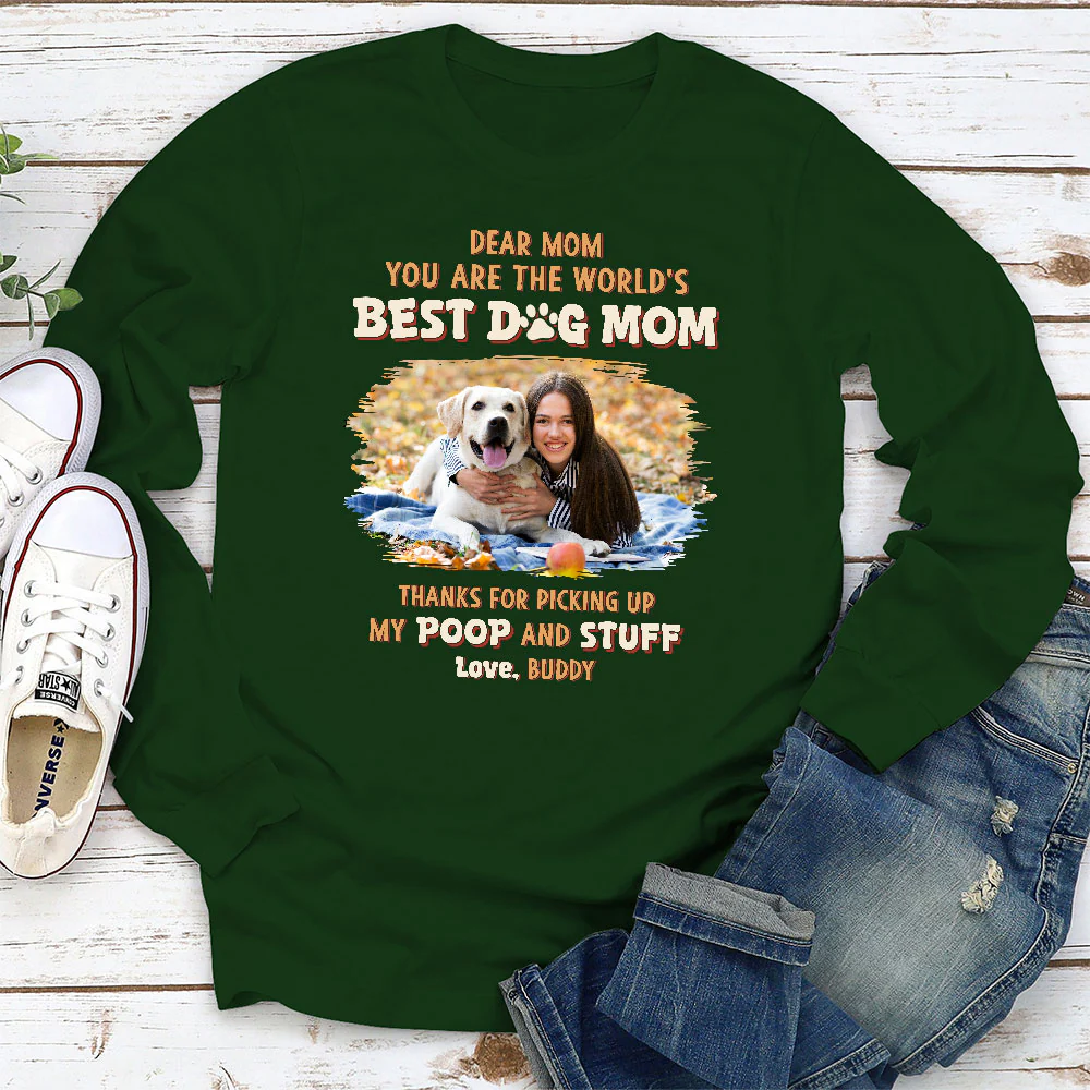 Picking Our Poop Photo - Personalized Custom Long Sleeve T-shirt - Image 4