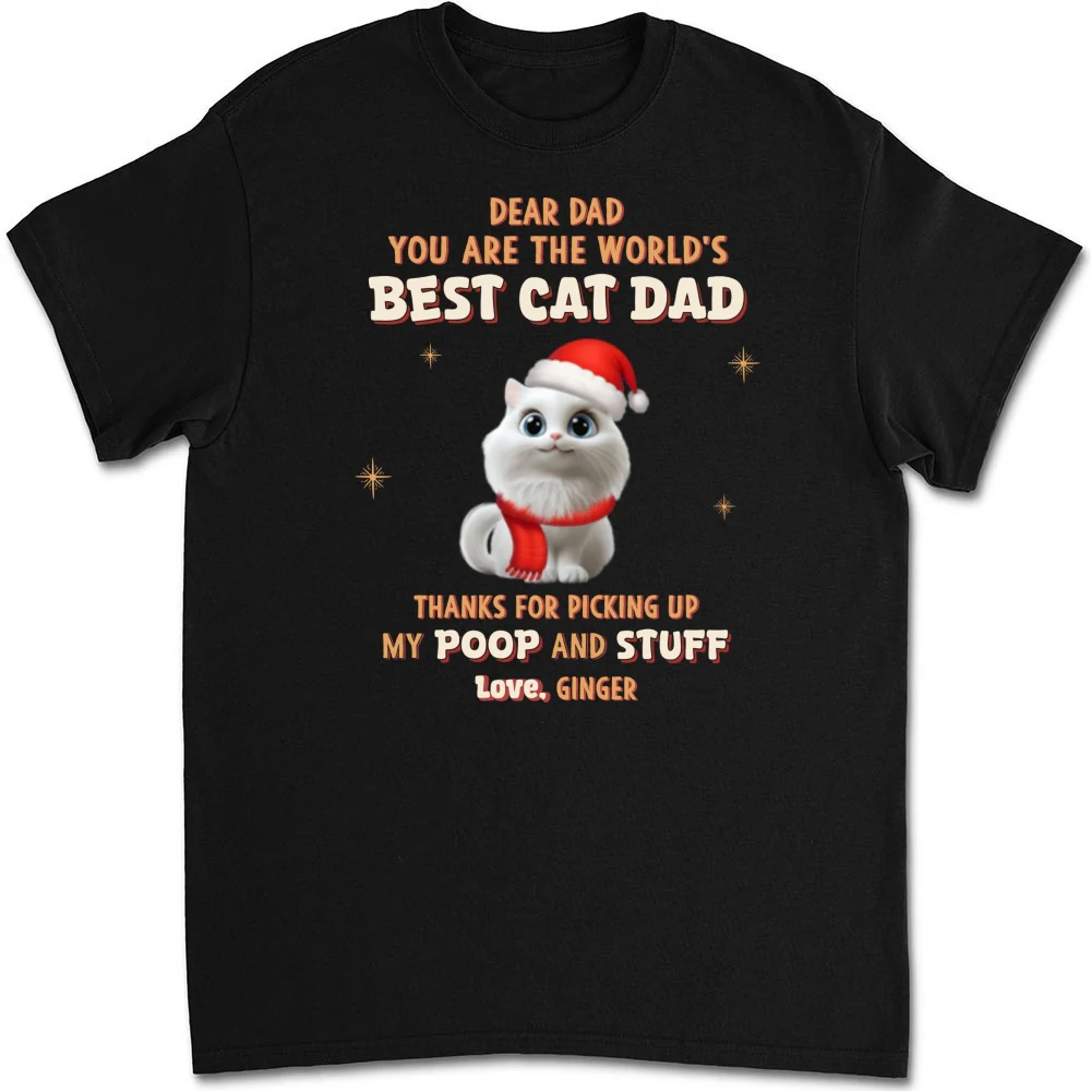 Picking Our Poop Ver Cat - Personalized Custom Unisex T-shirt - Image 6