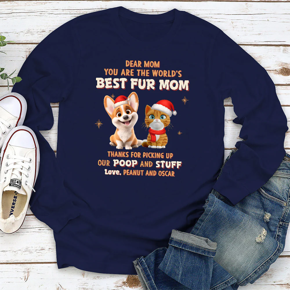 Picking Our Poop Ver Pet - Personalized Custom Long Sleeve T-Shirt - Image 2