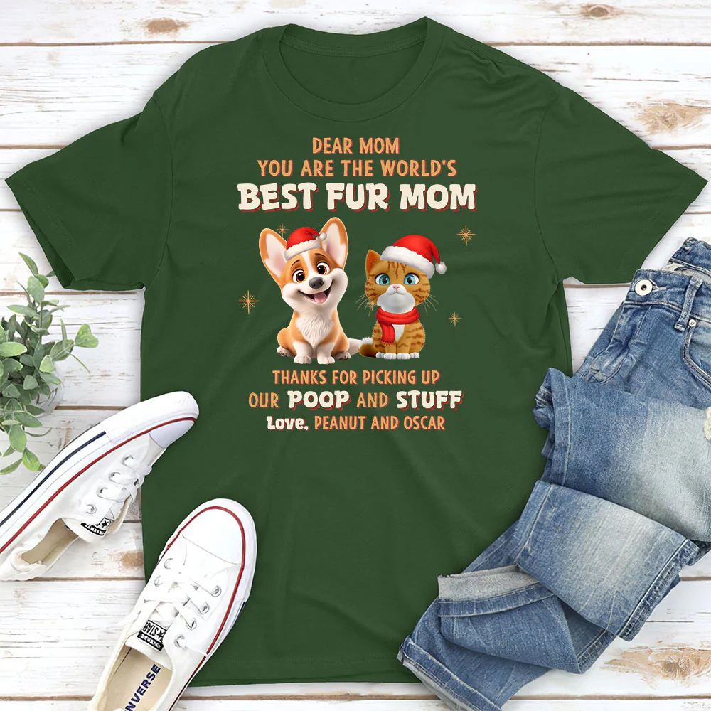 Picking Our Poop Ver Pet - Personalized Custom Unisex T-Shirt - Image 3