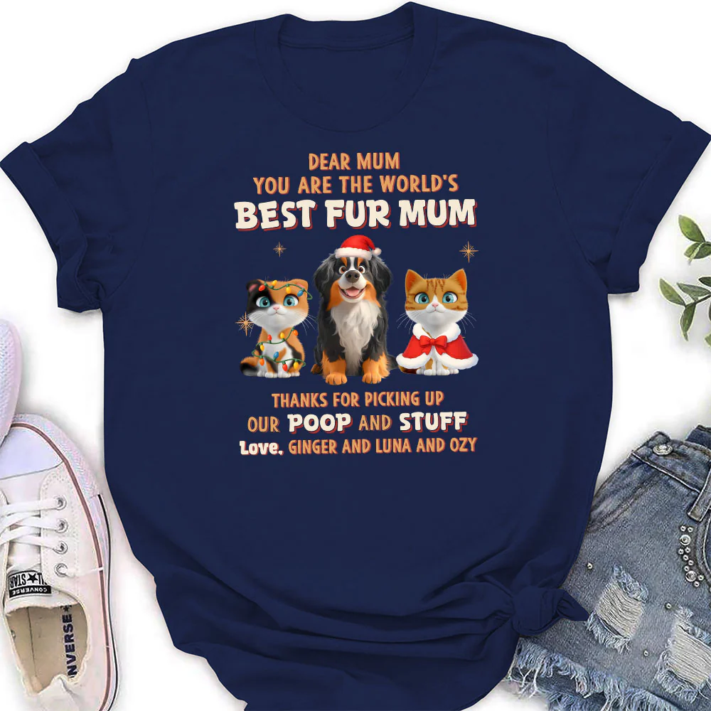 Picking Our Poop Ver Pet - Personalized Custom Women's T-Shirt - Image 2