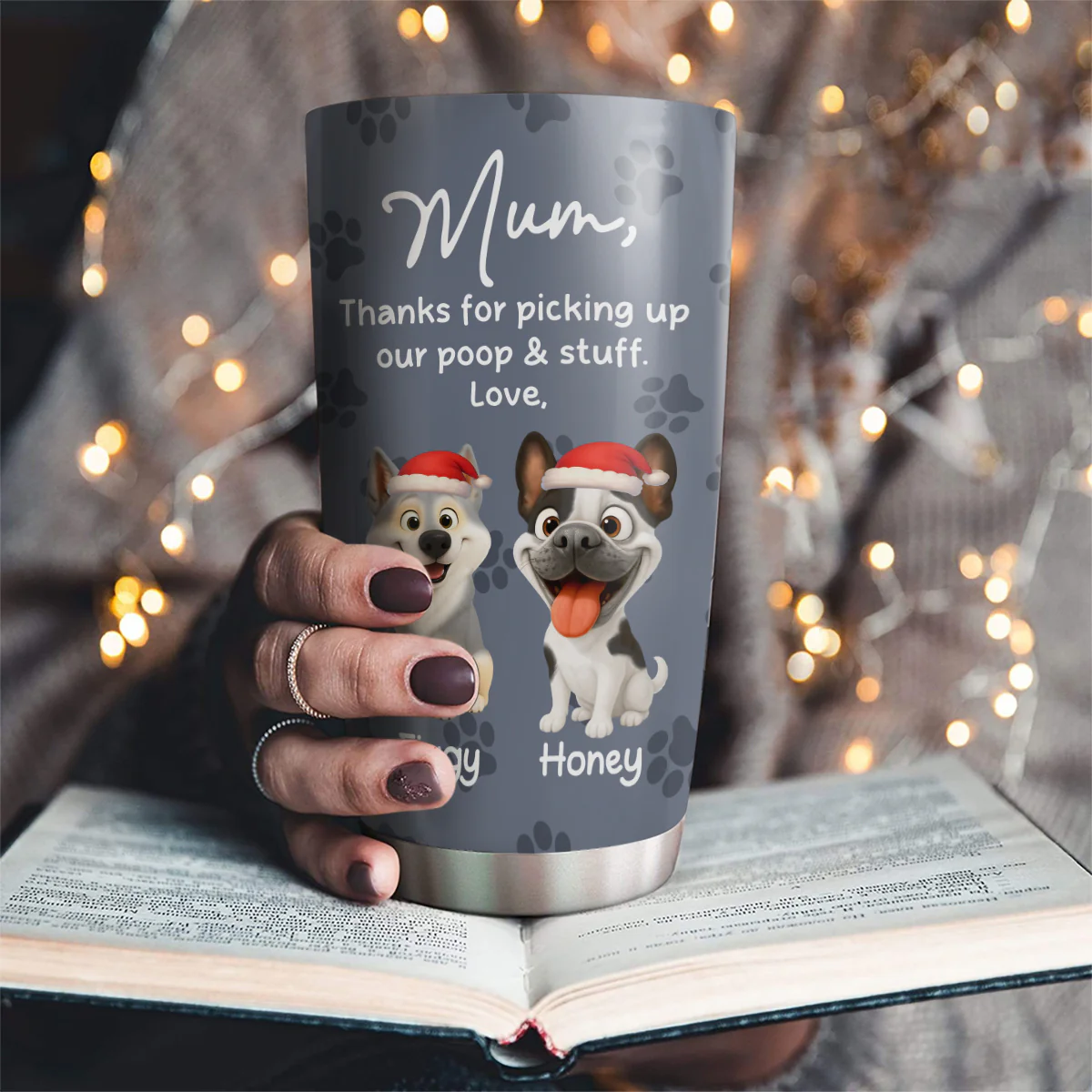 Picking Up My Poo And Stuff - Personalized Custom Tumbler - Image 2