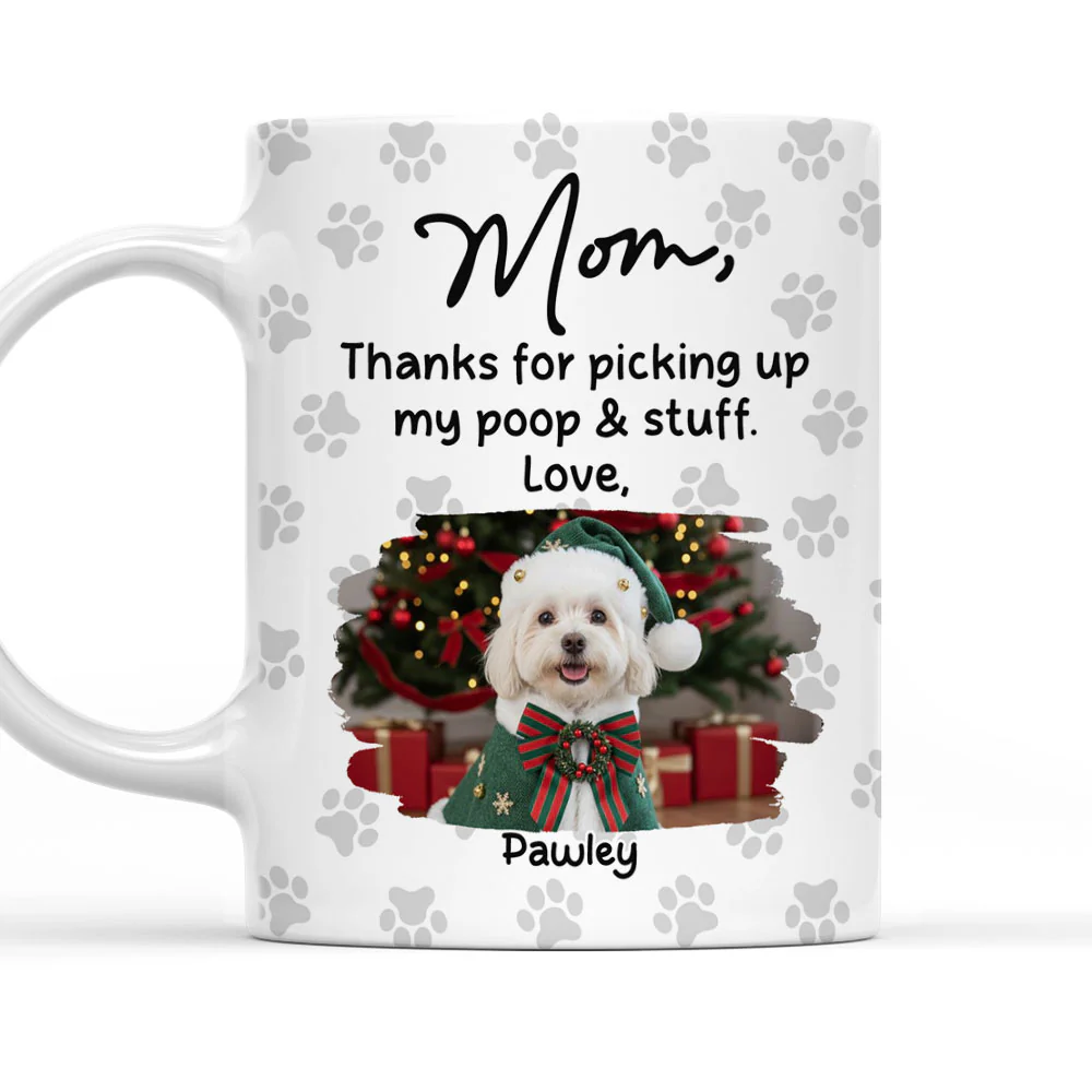 Picking Up My Poo And Stuff Photo - Personalized Custom Coffee Mug