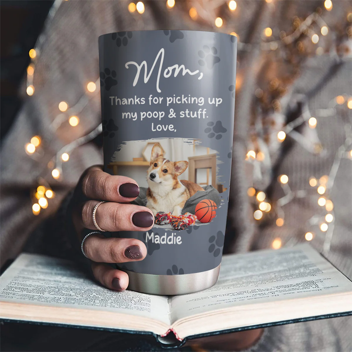 Picking Up My Poo And Stuff Photo - Personalized Custom Tumbler - Image 2