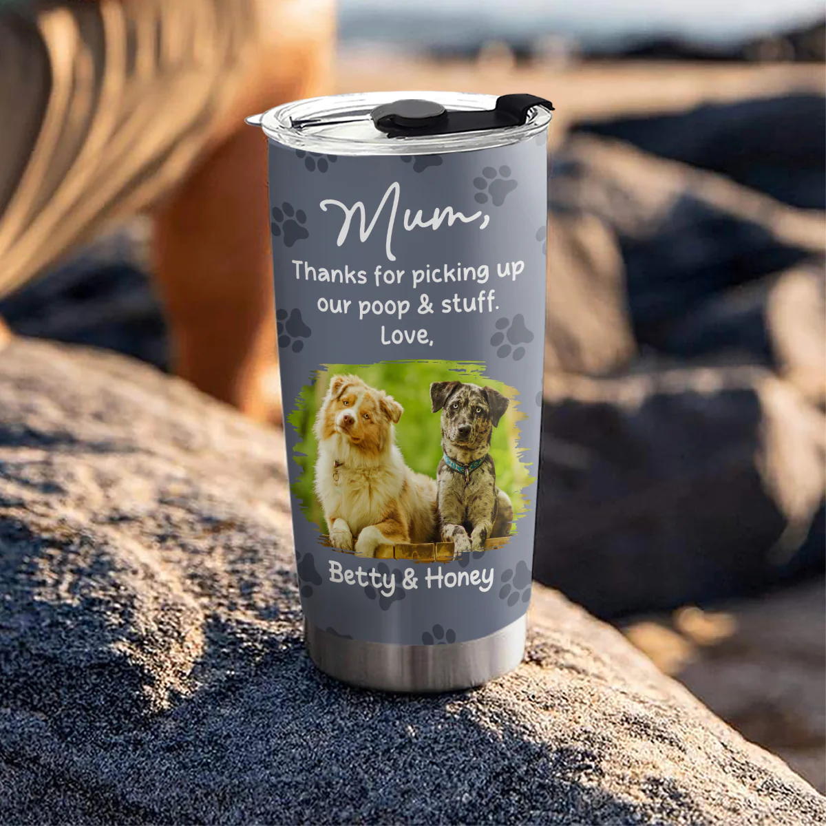 Picking Up My Poo And Stuff Photo - Personalized Custom Tumbler - Image 3