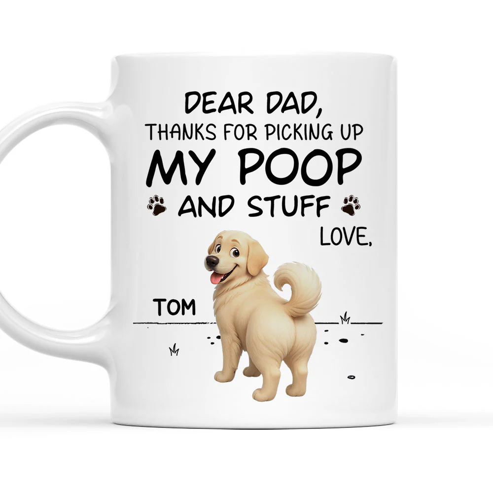 Picking Up My Poop Cartoon - Personalized Custom Coffee Mug