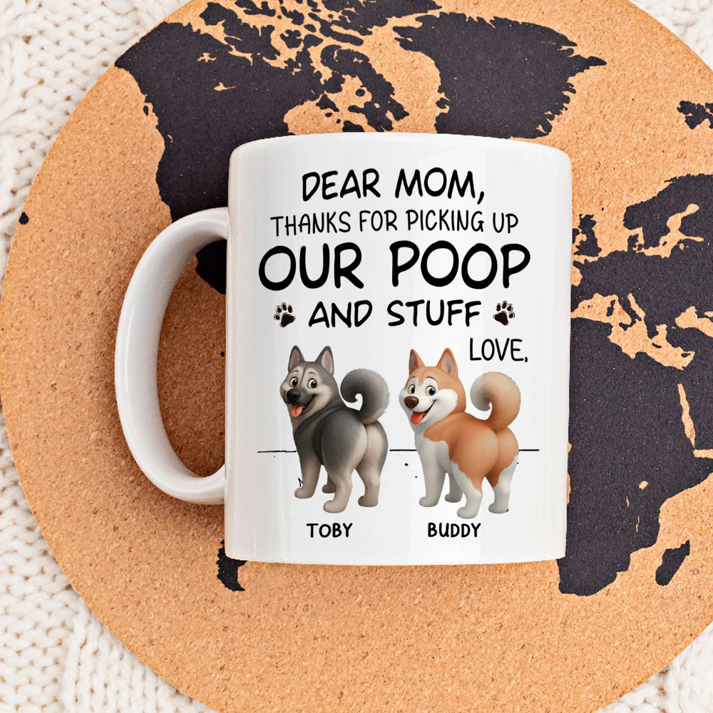 Picking Up My Poop Cartoon - Personalized Custom Coffee Mug - Image 4